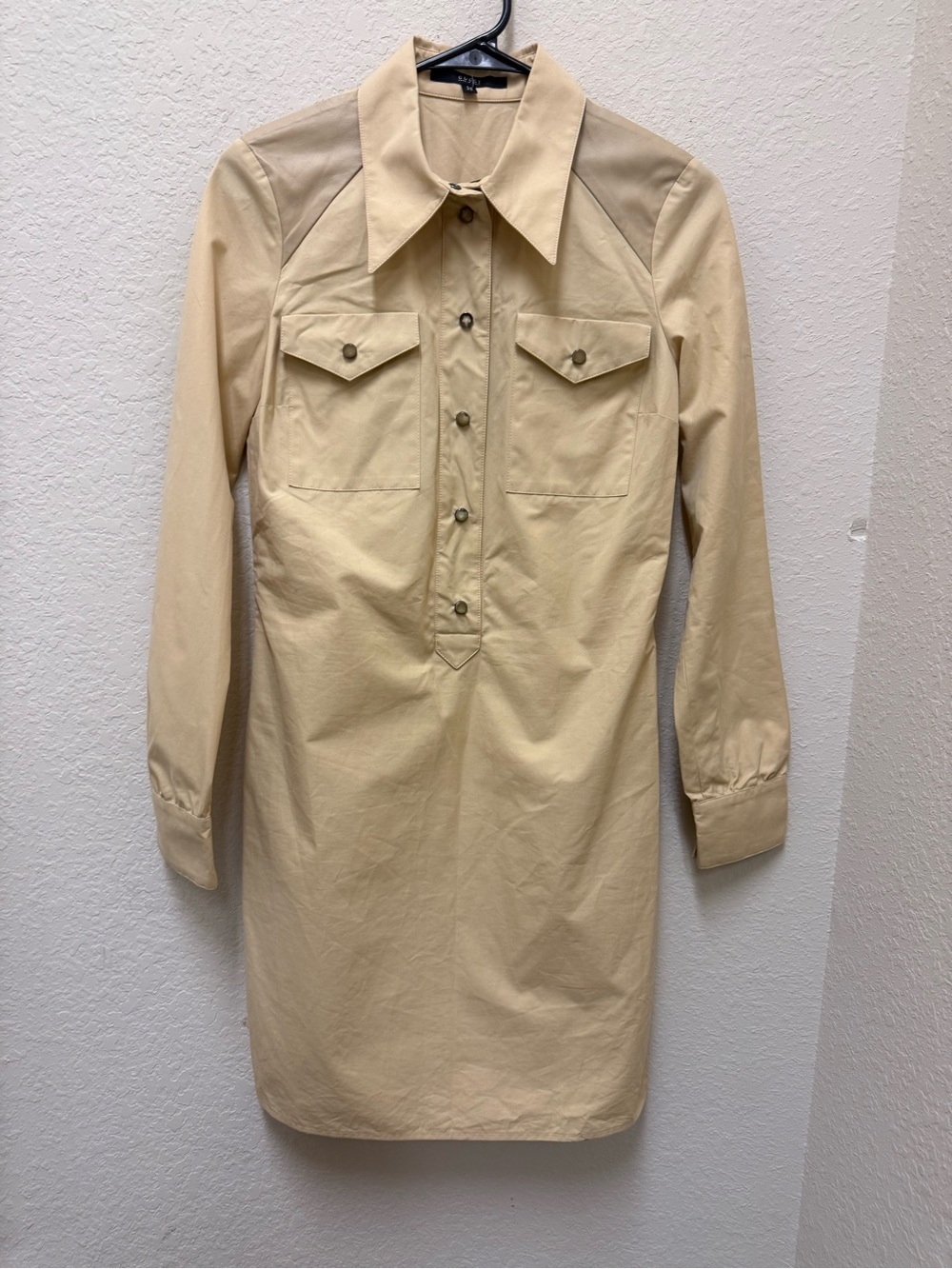 Gucci Beige Long-Sleeve Shirt Dress